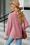 V-Neck Long Sleeve Blouse Blouses - Tophatter Daily Deals