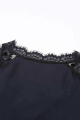 Polka Dot Lace Trim Spliced Mesh Blouse Blouses - Tophatter Daily Deals