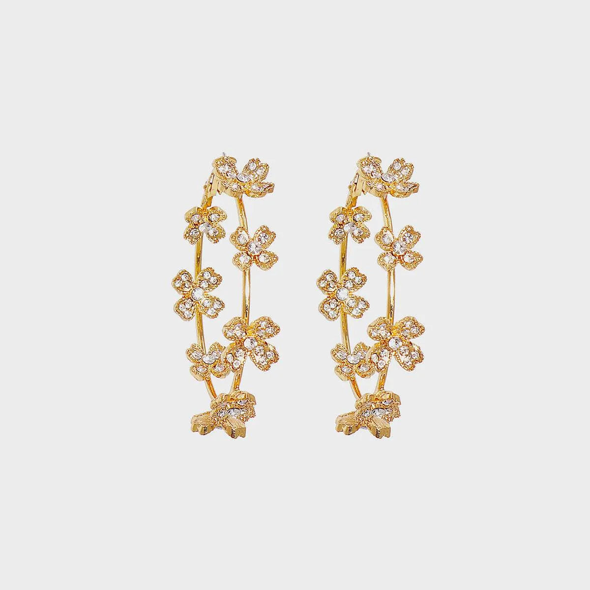 Circle Shape Rhinestone Alloy Earrings Style A One Size Earrings - Tophatter Daily Deals