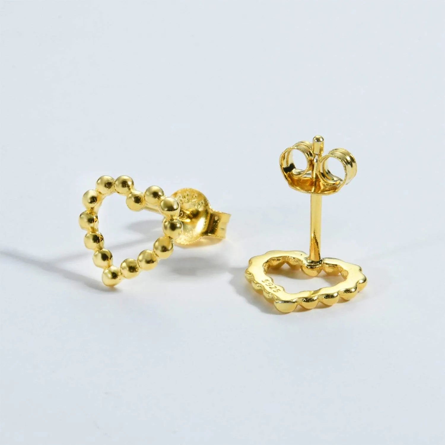 925 Sterling Silver Heart Earrings Gold One Size Earrings - Tophatter Daily Deals