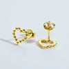 925 Sterling Silver Heart Earrings Gold One Size Earrings - Tophatter Daily Deals