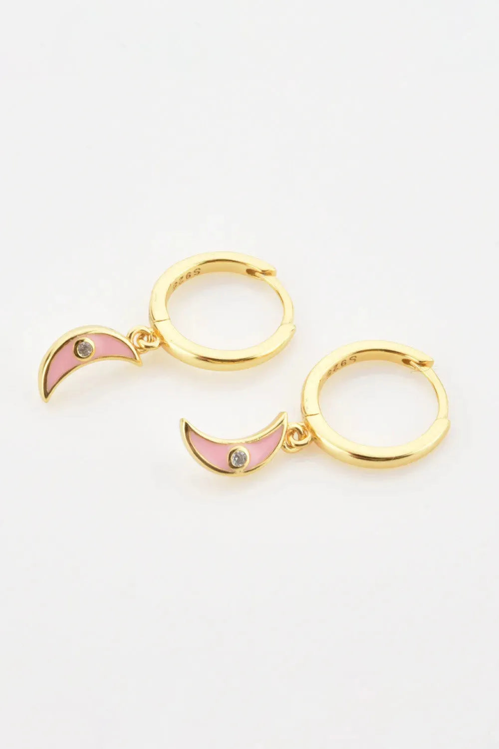 Zircon Moon Drop Huggie Earrings Earrings - Tophatter Daily Deals