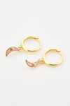Zircon Moon Drop Huggie Earrings Earrings - Tophatter Daily Deals