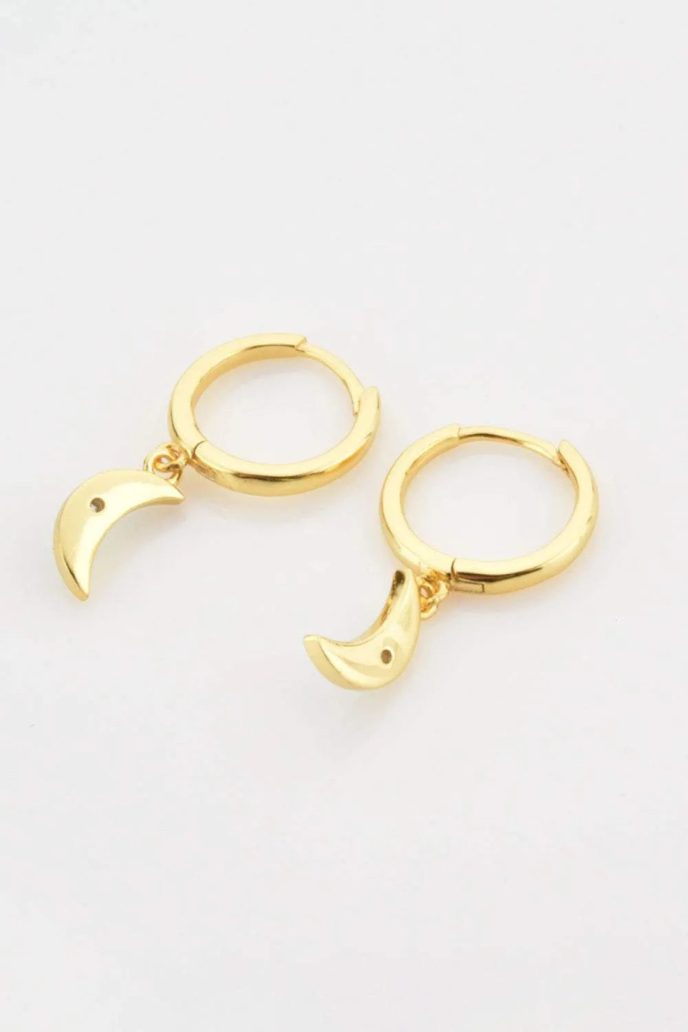 Zircon Moon Drop Huggie Earrings Earrings - Tophatter Daily Deals