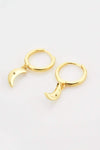 Zircon Moon Drop Huggie Earrings Earrings - Tophatter Daily Deals