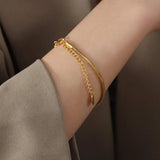 18K Gold-Plated Minimalist Bracelet Gold One Size Bracelets - Tophatter Daily Deals