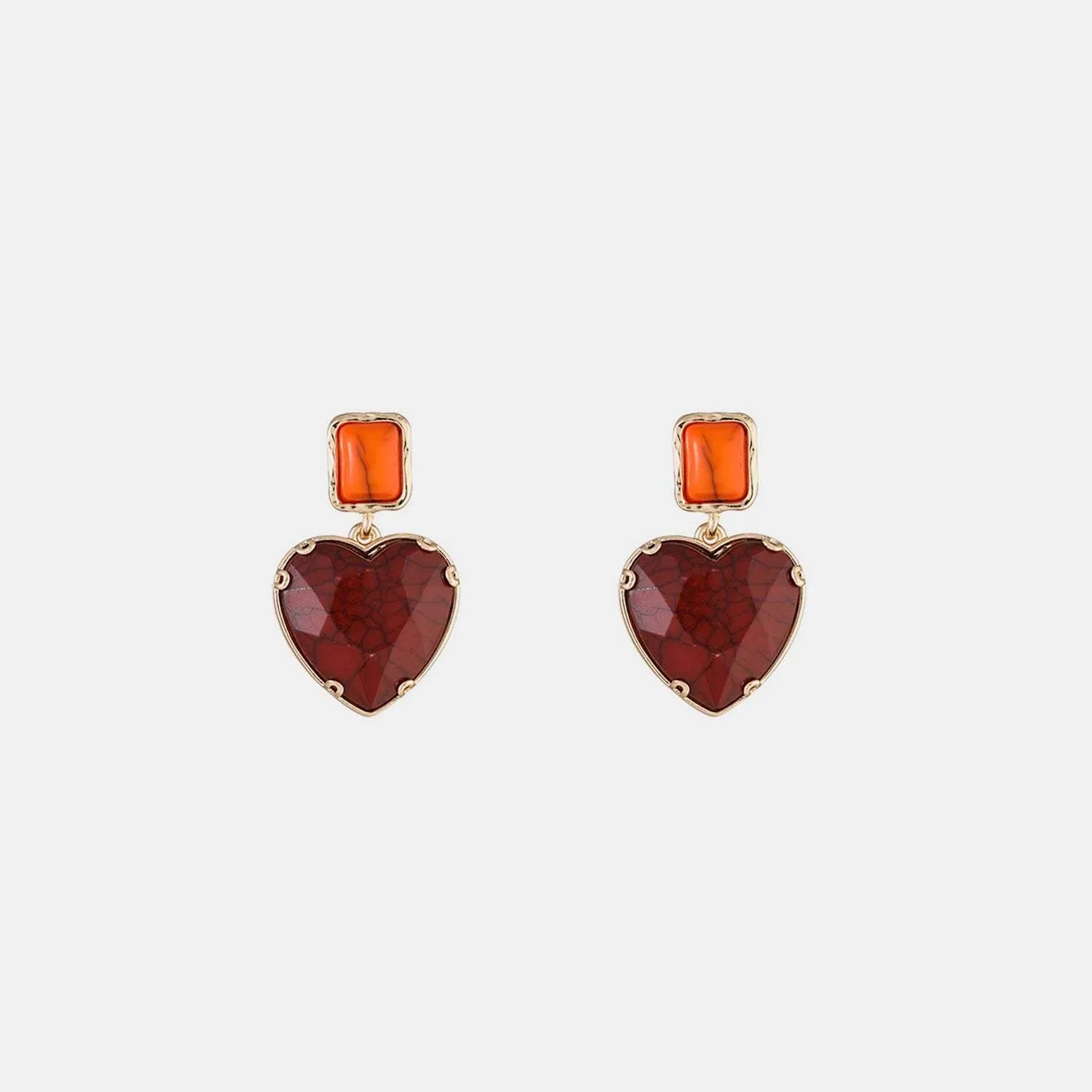 Heart & Geometric Alloy Earrings Style A One Size Earrings - Tophatter Daily Deals