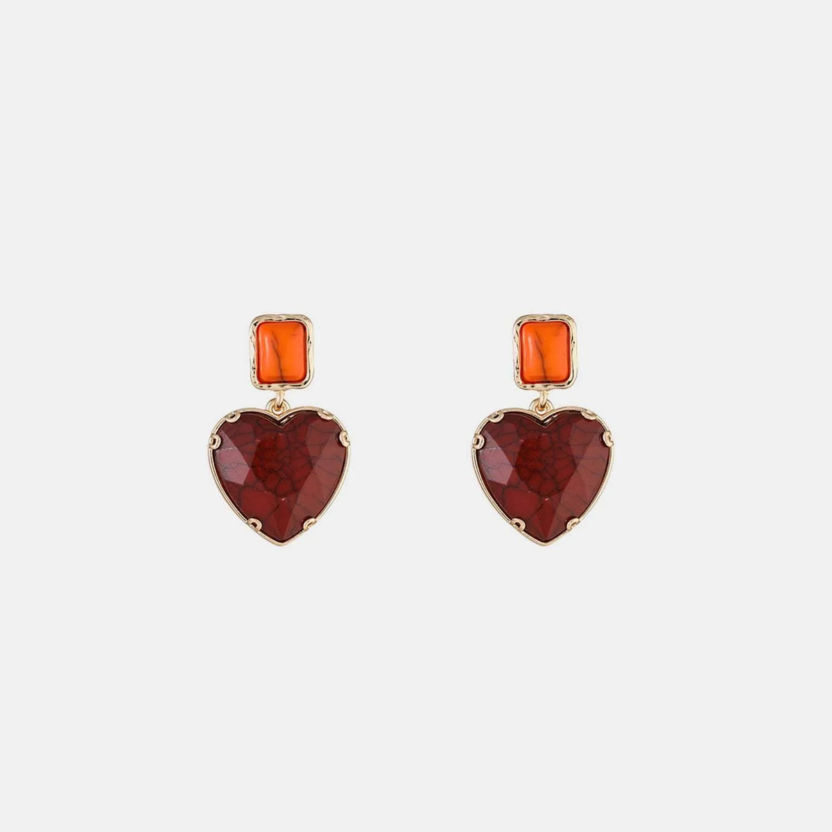 Heart & Geometric Alloy Earrings Style A One Size Earrings - Tophatter Daily Deals