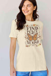 Simply Love Full Size FIND PEACE BE KIND Graphic Cotton T-Shirt Women's T-Shirts - Tophatter Daily Deals