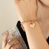 Half Chunky Chain Titanium Steel Bracelet Rose Gold One Size Bracelets - Tophatter Daily Deals