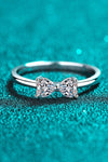 Moissanite Bow Rhodium-Plated Ring Moissanite - Tophatter Daily Deals