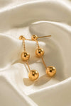 Ball Bead and Chain Stainless Steel Earrings Earrings - Tophatter Daily Deals