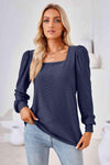 Square Neck Puff Sleeve Blouse Blouses - Tophatter Daily Deals