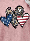 US Flag Leopard Heart Graphic Tee Women's T-Shirts - Tophatter Daily Deals