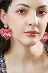 LOVE Beaded Heart Earrings Earrings - Tophatter Daily Deals