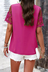 Embroidered V-Neck Short Sleeve T-Shirt Women's T-Shirts - Tophatter Daily Deals