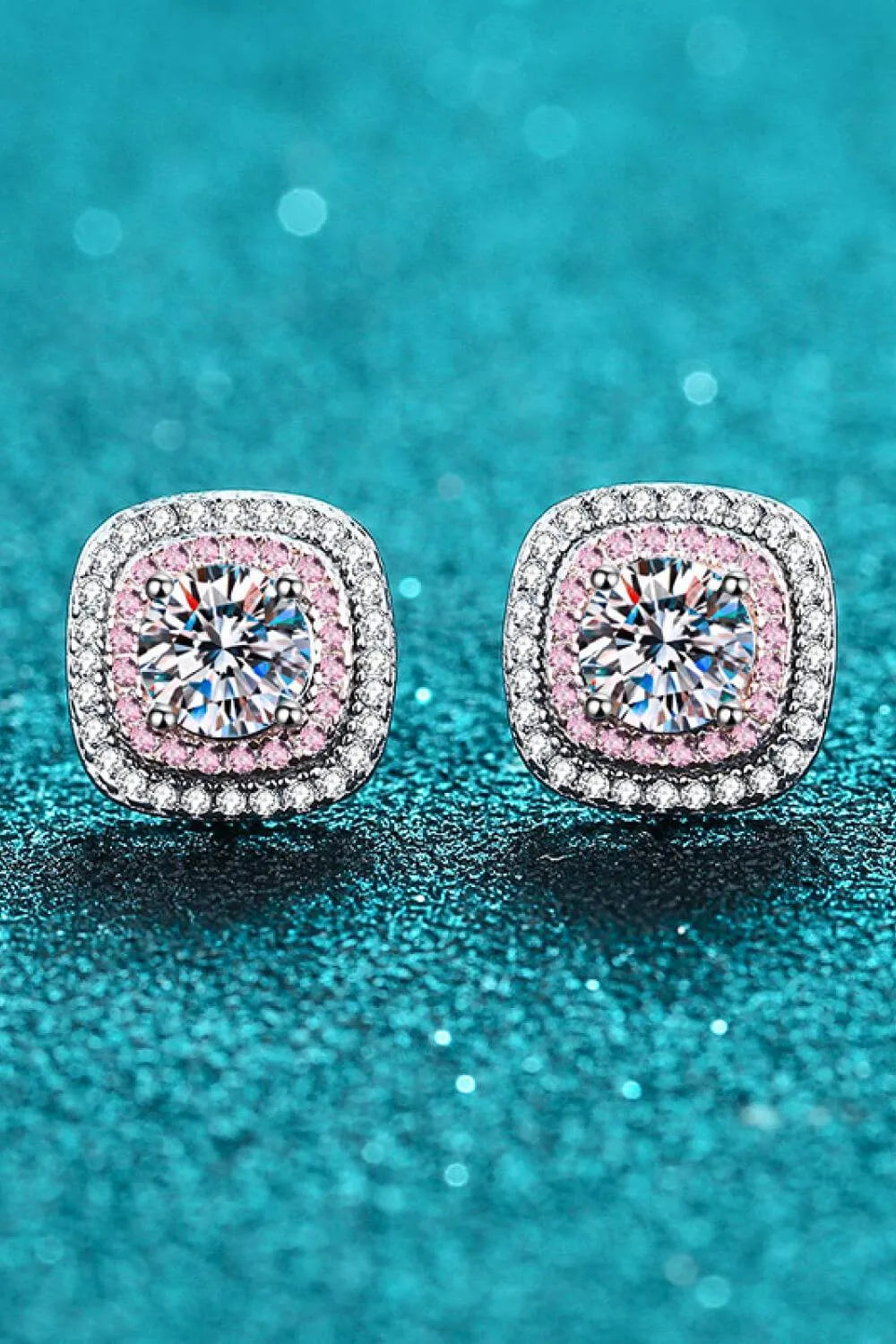 Geometric Moissanite Stud Earrings Moissanite - Tophatter Daily Deals