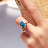 Rose Gold-Plated Artificial Gemstone Ring Rings - Tophatter Daily Deals