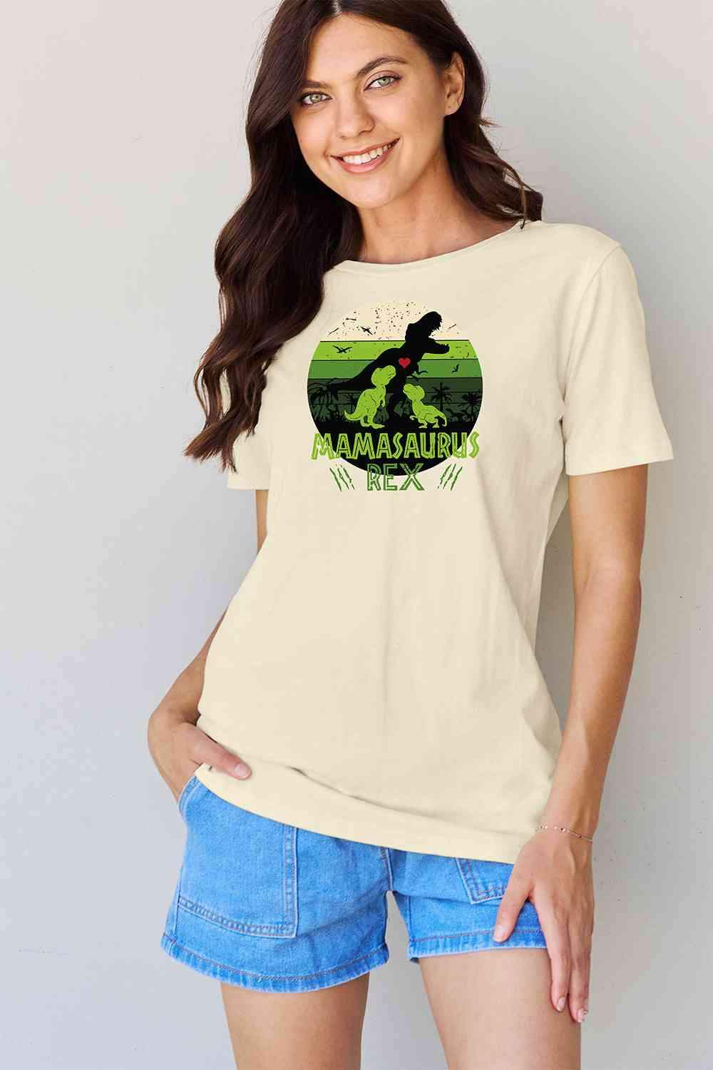 Simply Love Full Size MAMASAURUS REX Graphic T-Shirt Women's T-Shirts - Tophatter Daily Deals