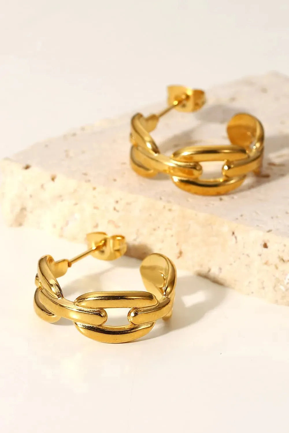 Stainless Steel C-Hoop Earrings Earrings - Tophatter Daily Deals