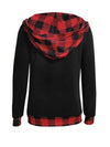 Plaid Long Sleeve Hooded Blouse Blouses - Tophatter Daily Deals