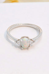 Contrast 925 Sterling Silver Opal Ring Opal - Tophatter Daily Deals