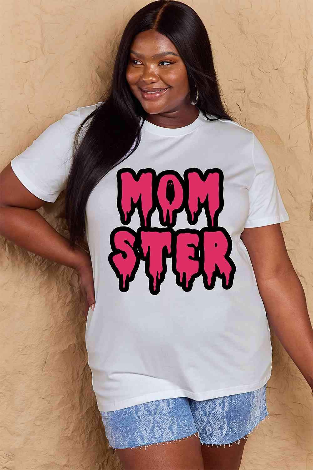 Simply Love Full Size MOM STER Graphic Cotton T-Shirt Women's T-Shirts - Tophatter Daily Deals