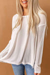 Printed Color Block Dropped Shoulder Spliced Top Blouses - Tophatter Daily Deals