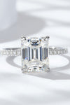 Emerald Cut 4 Carat Moissanite Side Stone Ring - Tophatter Deals