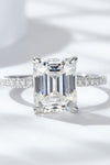 Emerald Cut 4 Carat Moissanite Side Stone Ring Moissanite - Tophatter Daily Deals