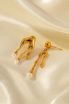 Synthetic Pearl 18K Gold-Plated Dangle Earrings Earrings - Tophatter Daily Deals