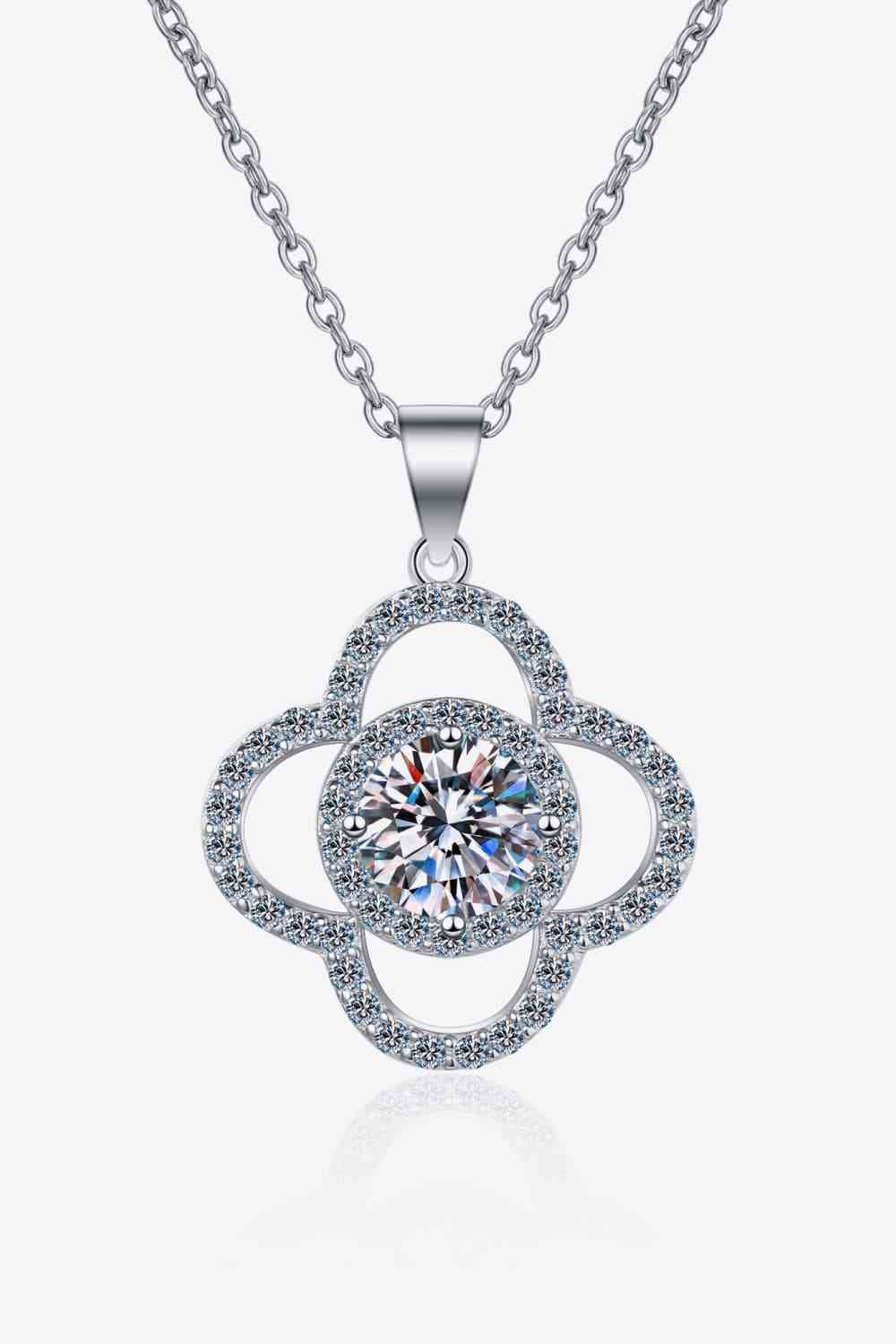 1 Carat Moissanite 925 Sterling Silver Necklace Moissanite - Tophatter Daily Deals