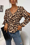 Leopard Puff Sleeve Blouse Blouses - Tophatter Daily Deals