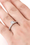 Moissanite Platinum-Plated Side Stone Ring Moissanite - Tophatter Daily Deals