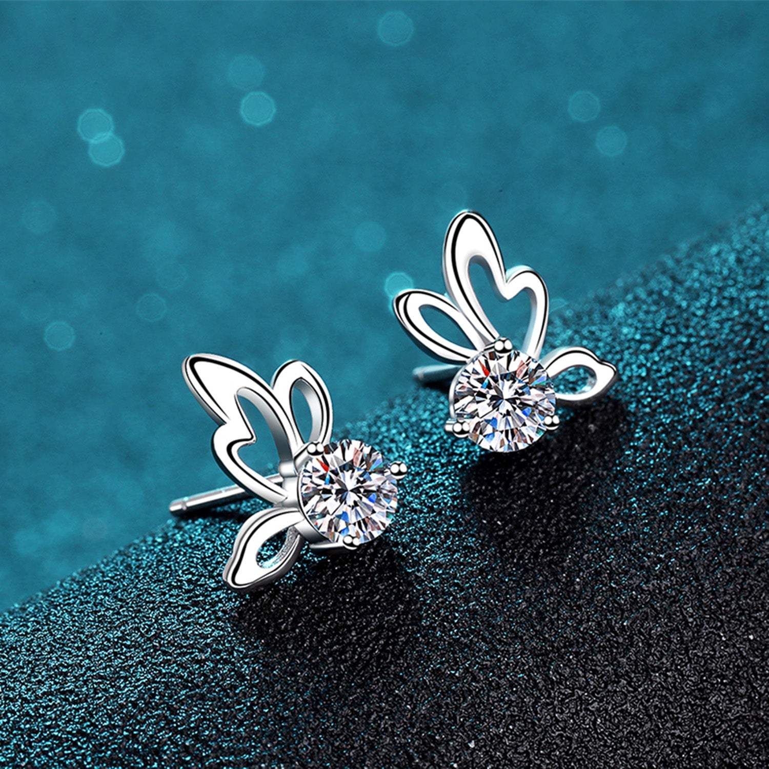 1 Carat Moissanite Butterfly Shape Earrings Moissanite - Tophatter Daily Deals