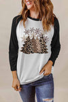 Christmas Tree Graphic Round Neck T-Shirt Black Women's T-Shirts - Tophatter Daily Deals