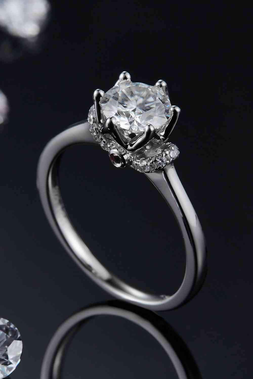 1 Carat Moissanite 925 Sterling Silver Ring Moissanite - Tophatter Daily Deals