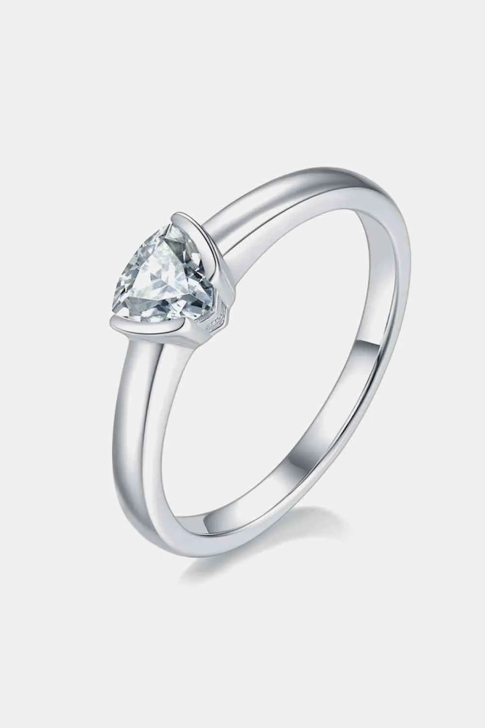 Moissanite 925 Sterling Silver Solitaire Ring Triangle Moissanite - Tophatter Daily Deals