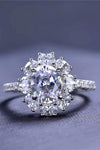 2 Carat Moissanite Floral 925 Sterling Silver Ring Moissanite - Tophatter Daily Deals