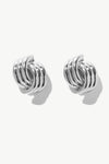 Line Design Stud Earrings Silver One Size Earrings - Tophatter Daily Deals