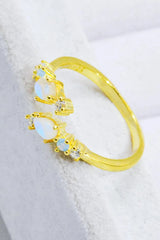 Natural Moonstone and Zircon Open Ring Moonstone - Tophatter Daily Deals