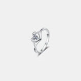 Moissanite Heart 925 Sterling Silver Ring Silver Moissanite - Tophatter Daily Deals