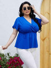 Plus Size Surplice Neck Babydoll Blouse Blouses - Tophatter Daily Deals