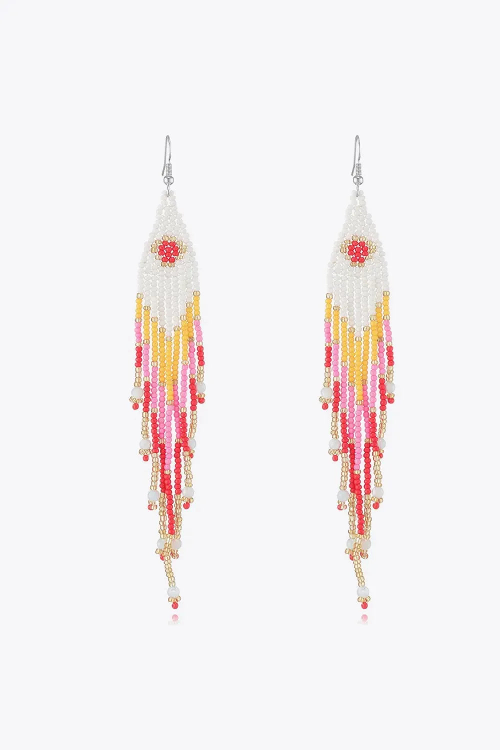 Beaded Dangle Earrings Orange One Size Earrings - Tophatter Daily Deals
