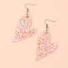 PU Leather Iron Hook Sequin Heart Earrings Earrings - Tophatter Daily Deals