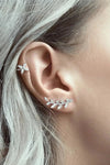 Inlaid Zircon 925 Sterling Silver Single Cuff Earring Earrings - Tophatter Daily Deals