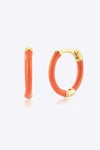 925 Sterling Silver Huggie Earrings Orange One Size Earrings - Tophatter Daily Deals