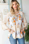 Floral Tie Neck Tiered Blouse Floral Blouses - Tophatter Daily Deals