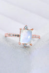 925 Sterling Silver Square Moonstone Ring Moonstone - Tophatter Daily Deals