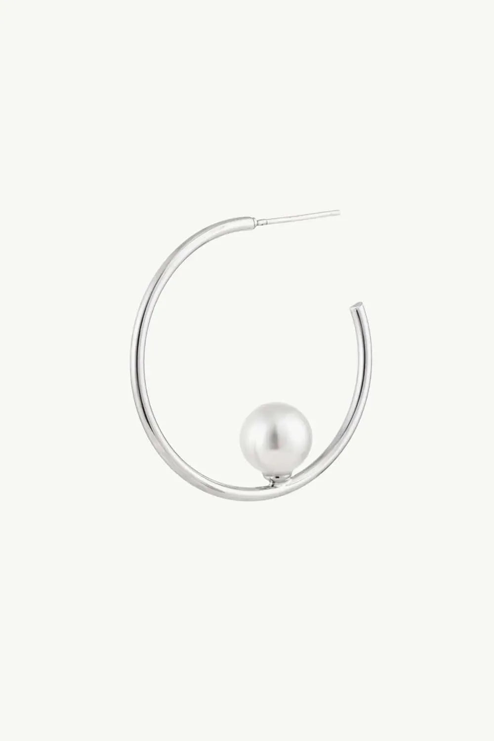 Pearl C-Hoop Earrings Earrings - Tophatter Daily Deals